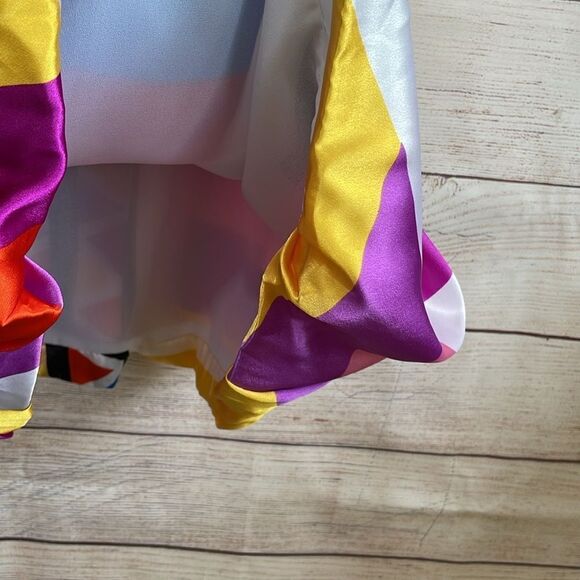 KARLIE COLOR BLOCK DRESS WITH BALLOON HEM - Picture 4 of 8